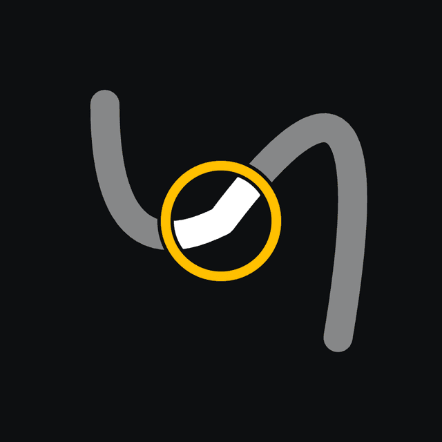 close-up screenshot of the SVG from the playground above, showing a kink in the curve