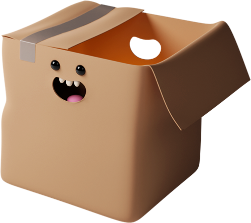 Cute cardboard box mascot